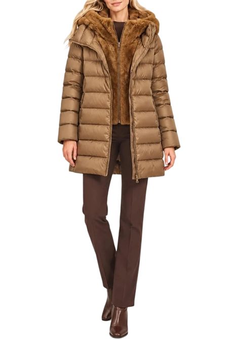 piumino donna matilda lungo in nylon con ecopelliccia SAVE THE DUCK | D40280W40054